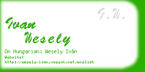 ivan wesely business card
